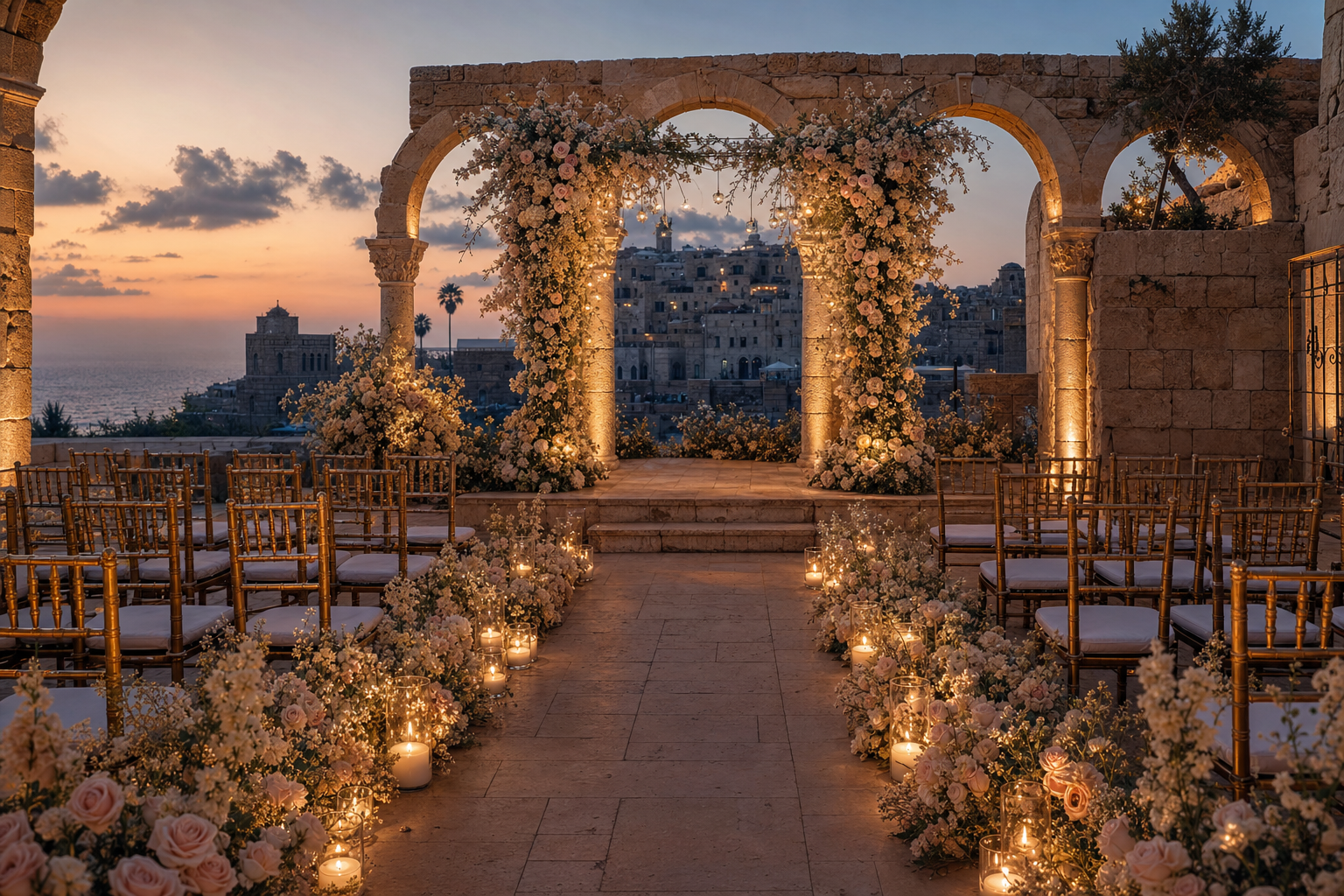 Romantic wedding ceremony in Jaffa